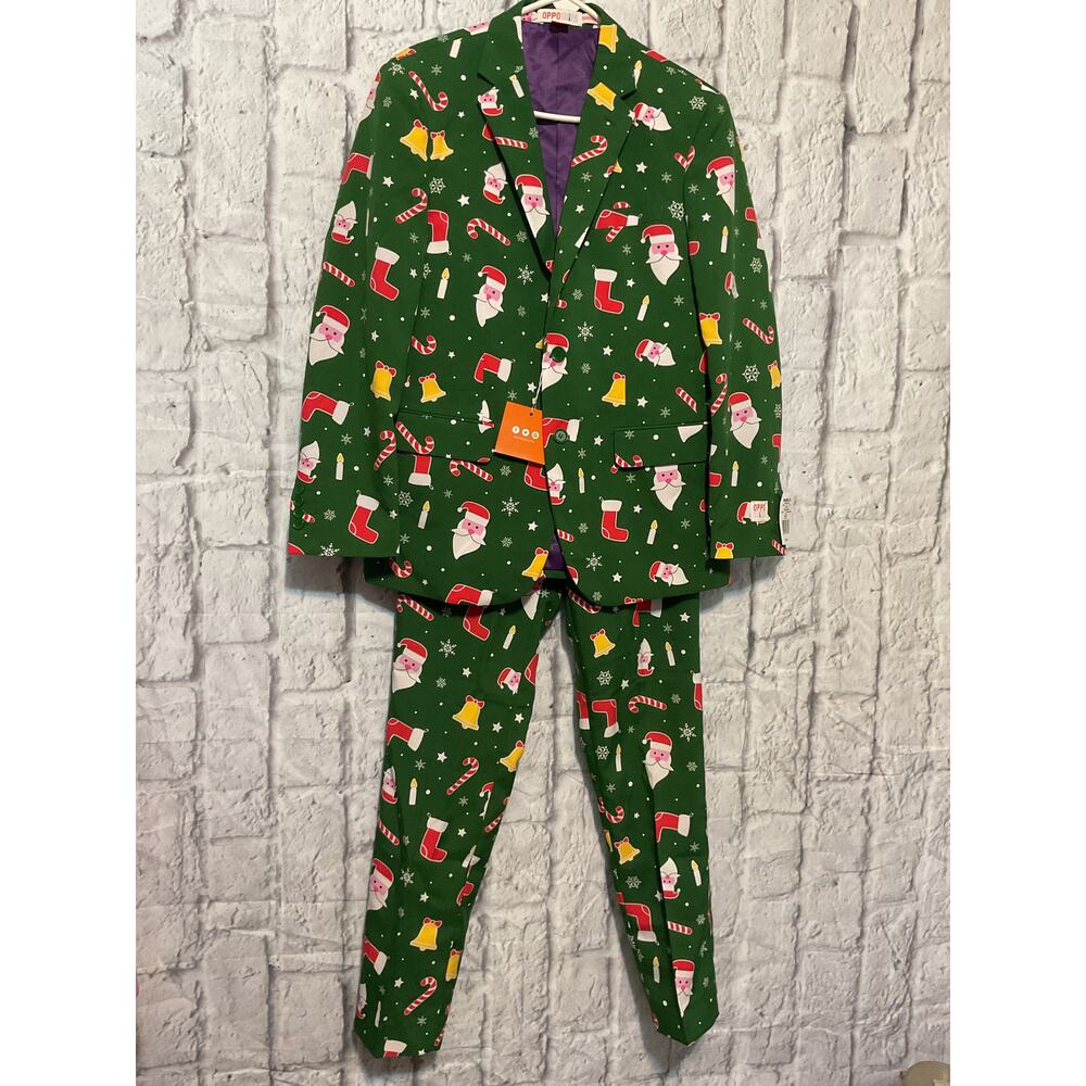 OppoSuits Green Holiday Patterned Suit - image 4